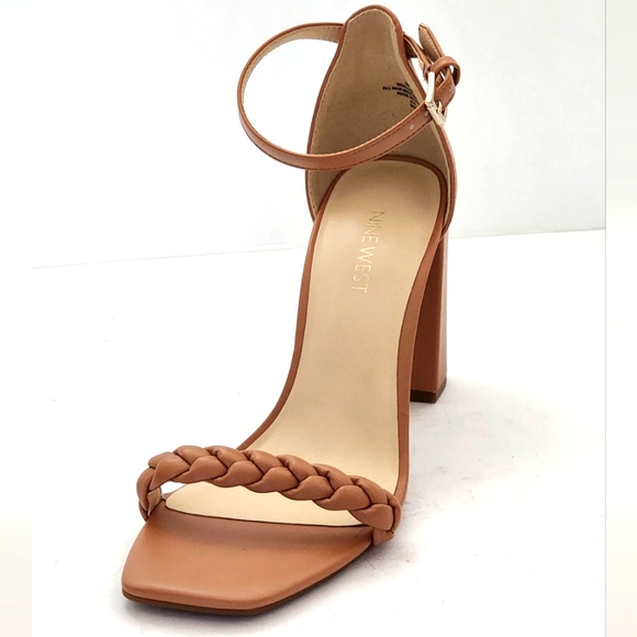 Nine West Women's Tan Allha Braided Block Heel Sandals Size 9 - Picture 3 of 11